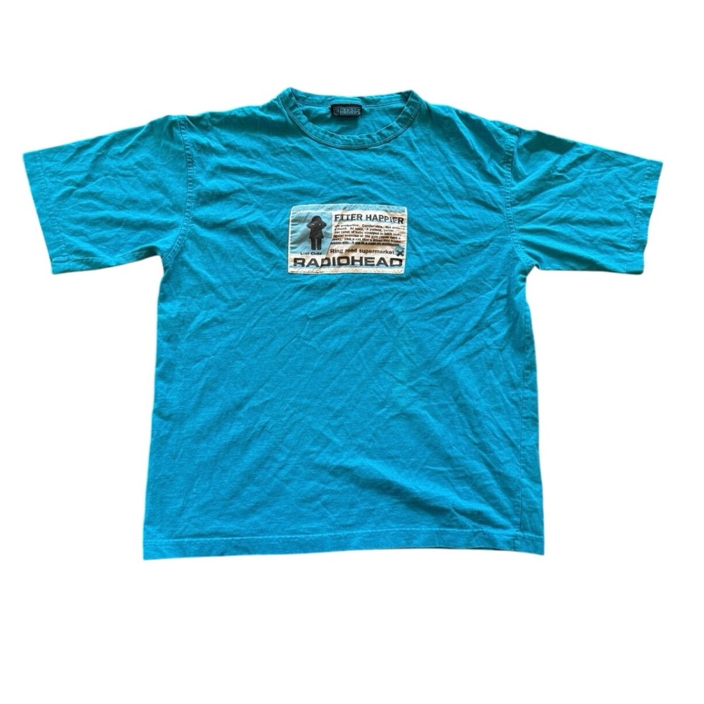 WASTE PRODUCT Radiohead OK Computer Tour 1997 Blue Tee Unisex XL Vintage Rare